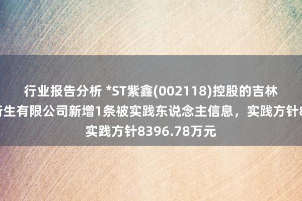 行业报告分析 *ST紫鑫(002118)控股的吉林紫鑫红石种衍生有限公司新增1条被实践东说念主信息，实践方针8396.78万元