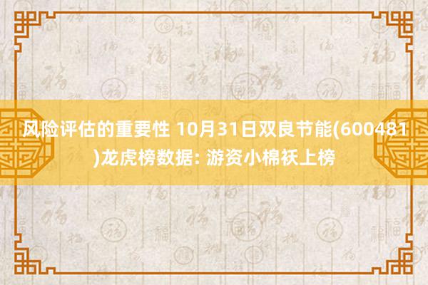 风险评估的重要性 10月31日双良节能(600481)龙虎榜数据: 游资小棉袄上榜