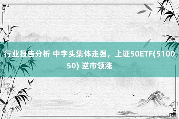 行业报告分析 中字头集体走强，上证50ETF(510050) 逆市领涨