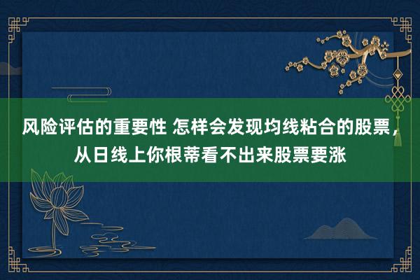 风险评估的重要性 怎样会发现均线粘合的股票，从日线上你根蒂看不出来股票要涨