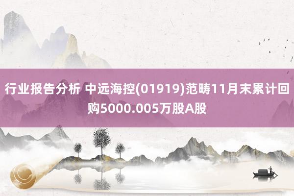 行业报告分析 中远海控(01919)范畴11月末累计回购5000.005万股A股