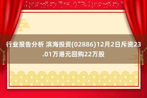 行业报告分析 滨海投资(02886)12月2日斥资23.01万港元回购22万股