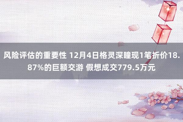 风险评估的重要性 12月4日格灵深瞳现1笔折价18.87%的巨额交游 假想成交779.5万元