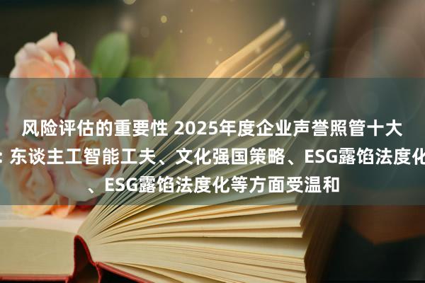 风险评估的重要性 2025年度企业声誉照管十大影响要素瞻望: 东谈主工智能工夫、文化强国策略、ESG露馅法度化等方面受温和