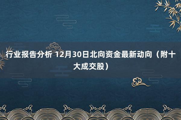 行业报告分析 12月30日北向资金最新动向（附十大成交股）