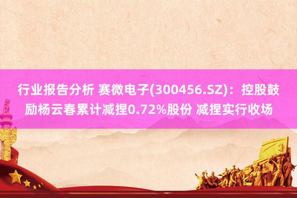 行业报告分析 赛微电子(300456.SZ)：控股鼓励杨云春累计减捏0.72%股份 减捏实行收场