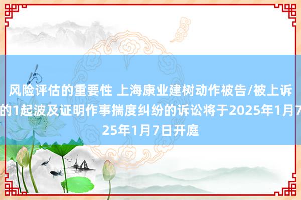 风险评估的重要性 上海康业建树动作被告/被上诉东谈主的1起波及证明作事揣度纠纷的诉讼将于2025年1月7日开庭