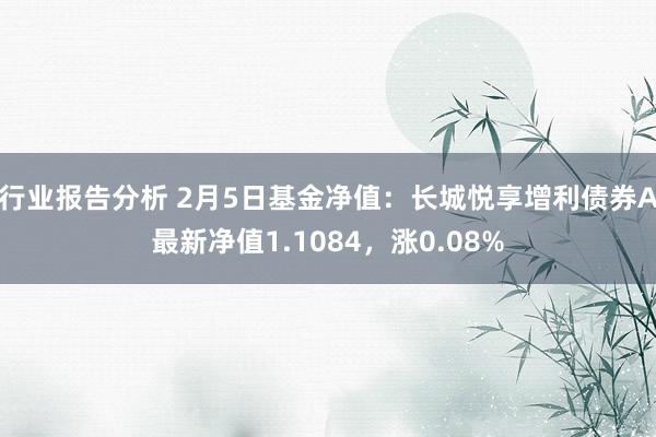 行业报告分析 2月5日基金净值：长城悦享增利债券A最新净值1.1084，涨0.08%