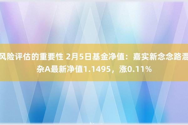 风险评估的重要性 2月5日基金净值：嘉实新念念路混杂A最新净值1.1495，涨0.11%