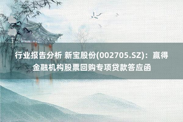 行业报告分析 新宝股份(002705.SZ)：赢得金融机构股票回购专项贷款答应函