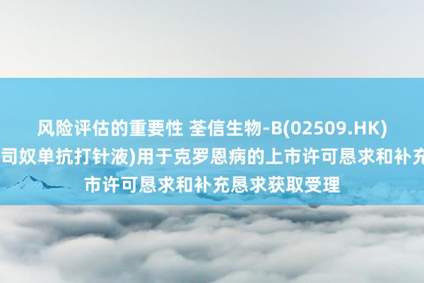 风险评估的重要性 荃信生物-B(02509.HK)：QX001S(乌司奴单抗打针液)用于克罗恩病的上市许可恳求和补充恳求获取受理