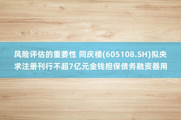 风险评估的重要性 同庆楼(605108.SH)拟央求注册刊行不超7亿元金钱担保债务融资器用