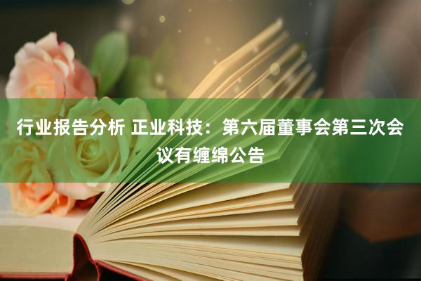 行业报告分析 正业科技：第六届董事会第三次会议有缠绵公告