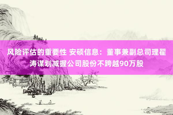 风险评估的重要性 安硕信息：董事兼副总司理翟涛谋划减握公司股份不跨越90万股